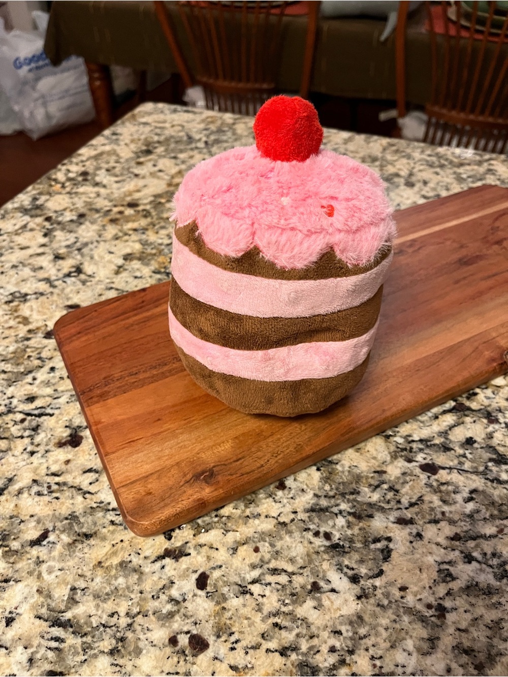 Bark Pink, Brown & Red Plush Cupcake Party Decoration dog toy